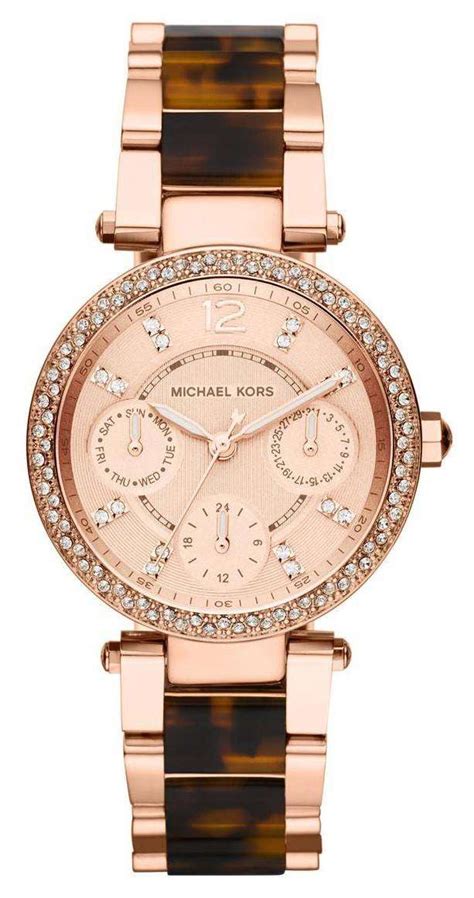 Rose gold and tortoise shell Michael Kors watch 